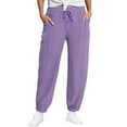 thumbnail image 1 of Baggy Sweatpants for Women Casual Drawstring Sweat Pants Ribbed High Waist Workout Joggers Lounge Trousers Pockets S-2XL, 1 of 6