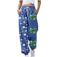 thumbnail image 1 of Baggy Sweatpants for Women Elastic Waist Joggers Pants St. Patricks Day Printed Sports Athletic Fitness Sweatpants (XXL, Blue), 1 of 5