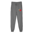 thumbnail image 1 of Baggy Sweatpants for Women Heart Print Tie Waist Loose Joggers Pants with Pocket Workout Running Fall Casual Trousers, Dark Gray, XXL, 1 of 4