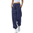 thumbnail image 1 of Baggy Sweatpants for Women High Waisted Running Joggers Casual Solid Color Straight Leg Pants with Pockets Comfy Lounge Joggers Baggy Trousers, 1 of 7