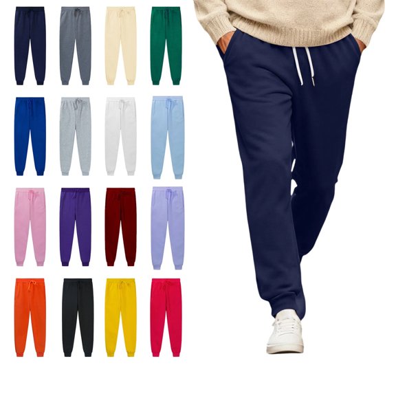 Baggy Sweatpants for Women with Pockets Plus Size Joggers Trendy Fall Fashion Drawstring Sweat Pants Winter Clothes Navy M