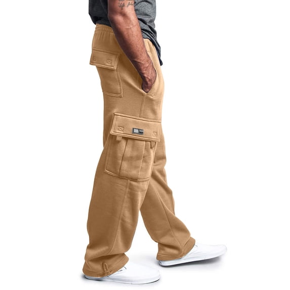 Baggy Sweats Men's Casual Cargo Pants Workout Joggers Stretch Sweatpants Hiking Drawstring Tactical Pants with Multi Pockets