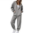thumbnail image 1 of Baggy Sweatsuits Women 2 Piece Outfit Track Lounge Jogger Sets Oversized Zip Up Hoodie Matching Sweat Suits (S, Gray), 1 of 8