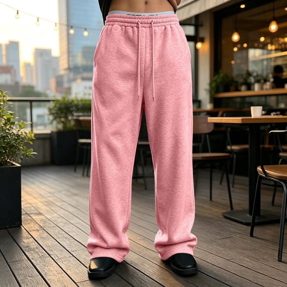 Baggy Wide Leg Sweatpants for Men Open Bottom Fleece Joggers Straight ...