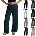 thumbnail image 1 of Baggy Wide Leg Sweatpants Women Lightweight Low Rise Sweatpants with Pockets Spring Comfy Yoga Pants Cotton Joggers Green XL, 1 of 7