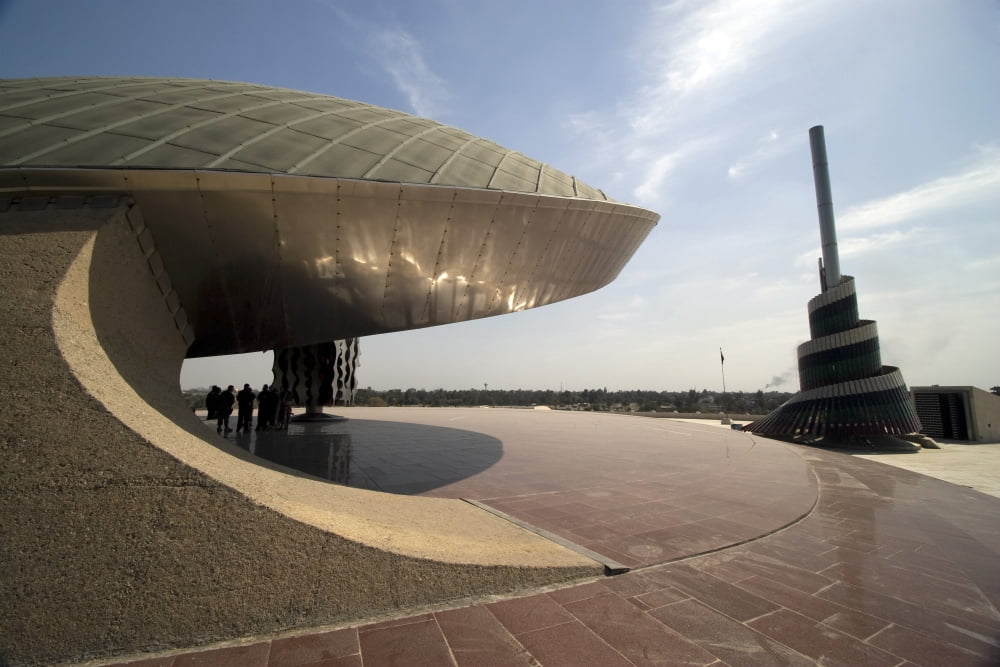 Baghdad Iraq - A great dome sits at 12 degrees over the Monument to the Unknown Soldier Canvas Art - Terry MooreStocktrek Images (35 x 23)