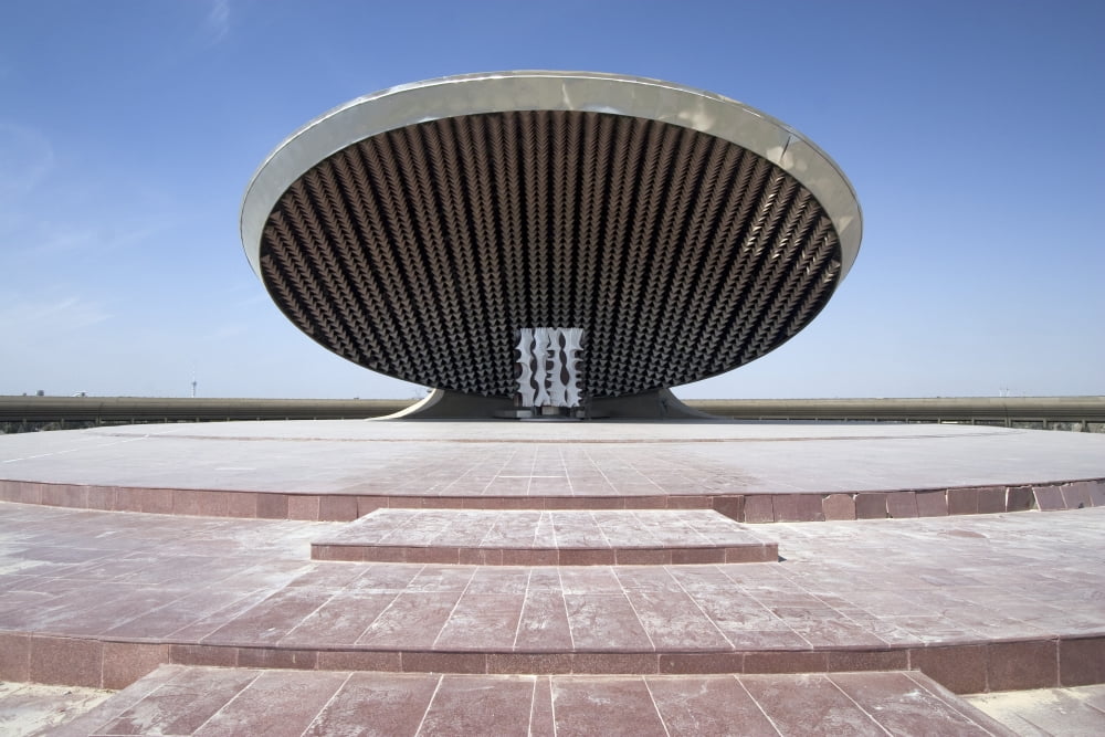 Baghdad Iraq - A great dome sits at 12 degrees over the Monument to the Unknown Soldier Canvas Art - Terry MooreStocktrek Images (35 x 23)