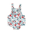 thumbnail image 1 of Bagilaanoe 0-24M Infant Baby Girl 4th of July Clothes Independence Day Outfits Floral Print Romper Sleeveless Playsuit Summer Clothing, 1 of 9