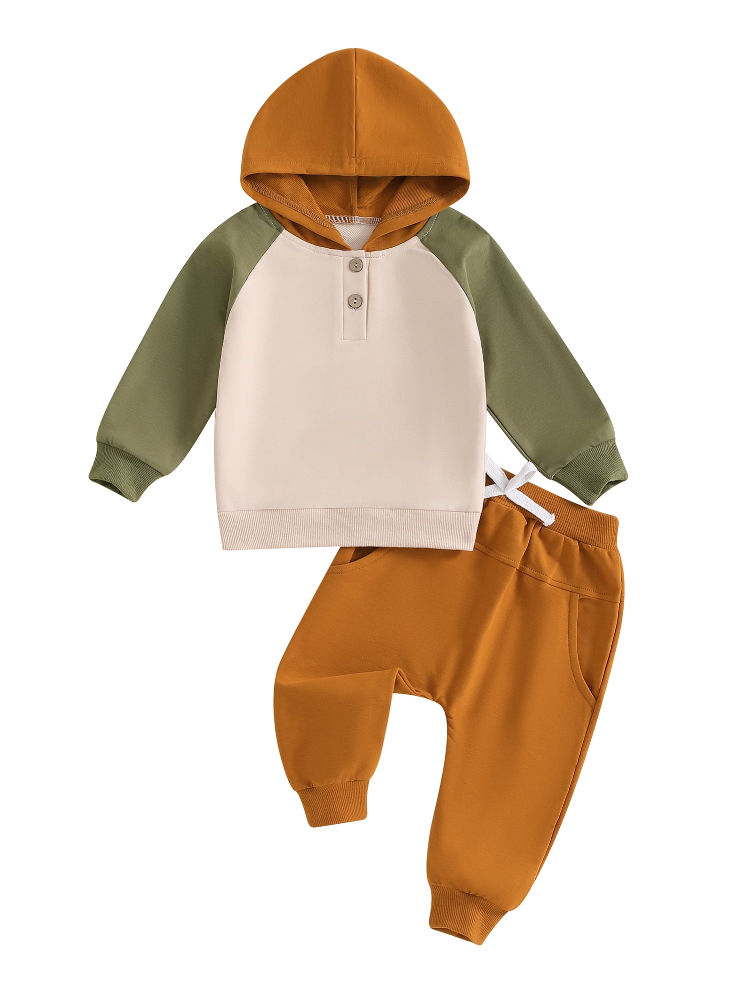 Bagilaanoe 2PCS Baby Boy Fall Pants Set for Infant Contrast Color Long