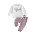 thumbnail image 1 of Bagilaanoe 2PCS Baby Girl Pants Set Toddler Letter Embroidery Long Sleeve Sweatshirt Tops + Sweatpants 3M 6M 12M 18M 24M 3T Kids Casual Sweatsuits, 1 of 9