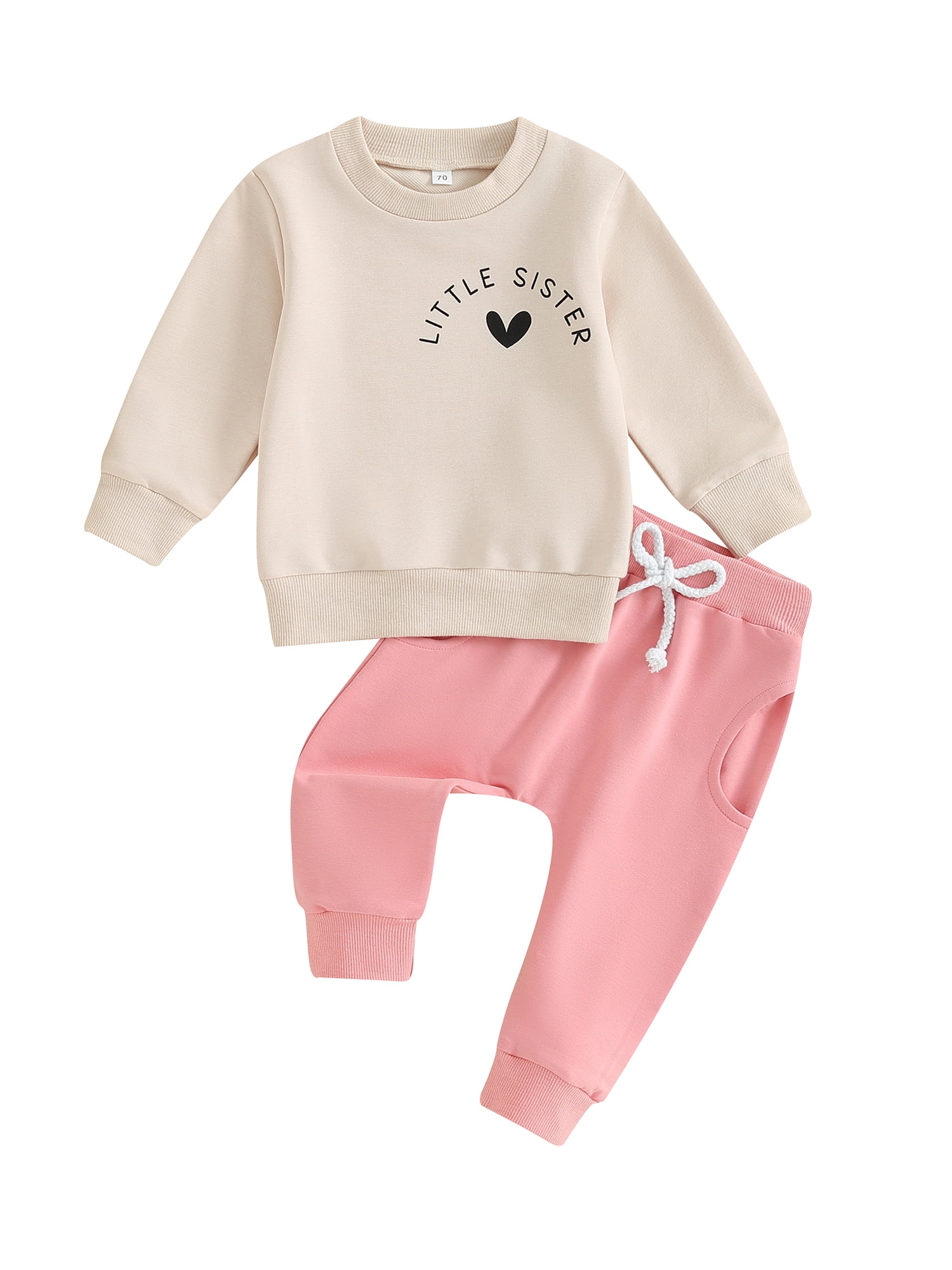 Bagilaanoe 2PCS Baby Girl Pants Set Toddler Letter Print Long Sleeve