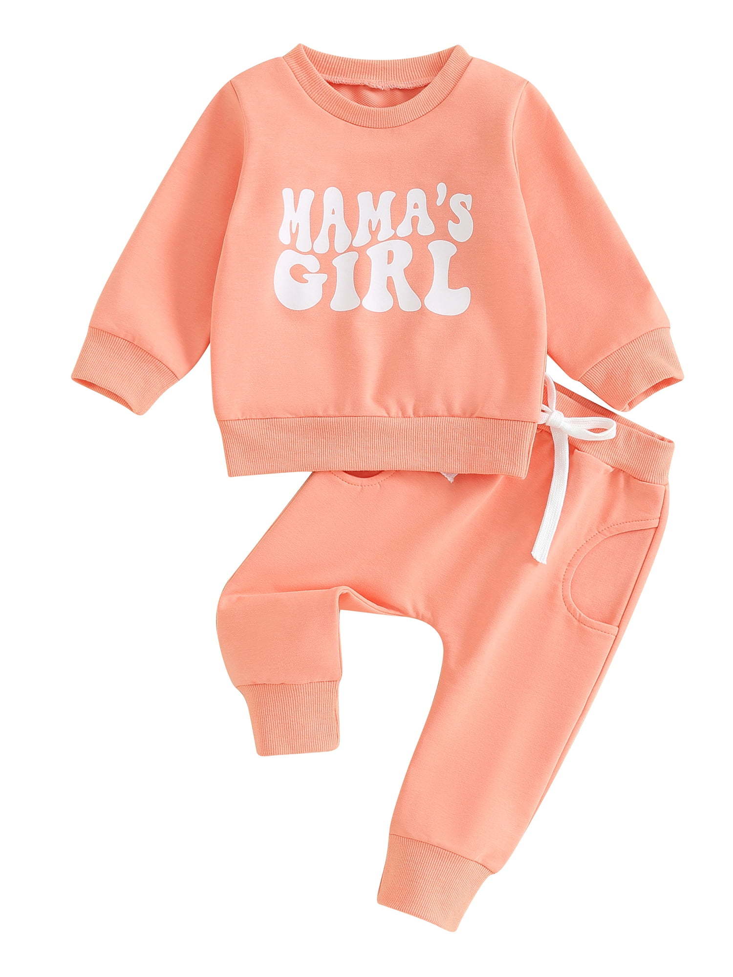 Bagilaanoe 2PCS Baby Girl Pants Set Toddler Letter Print Long Sleeve