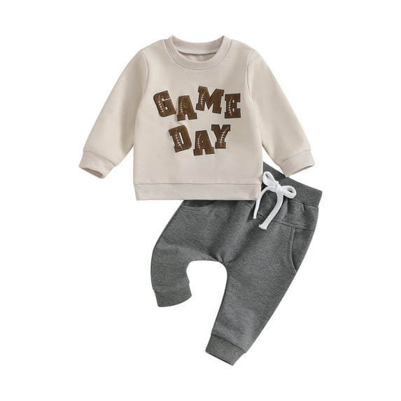 Bagilaanoe 2PCS Baby Girl Pants Set Toddler Letter Print Long Sleeve Sweatshirt Tops + Sweatpants 6M 12M 18M 24M 3T Kids Casual Sweatsuits