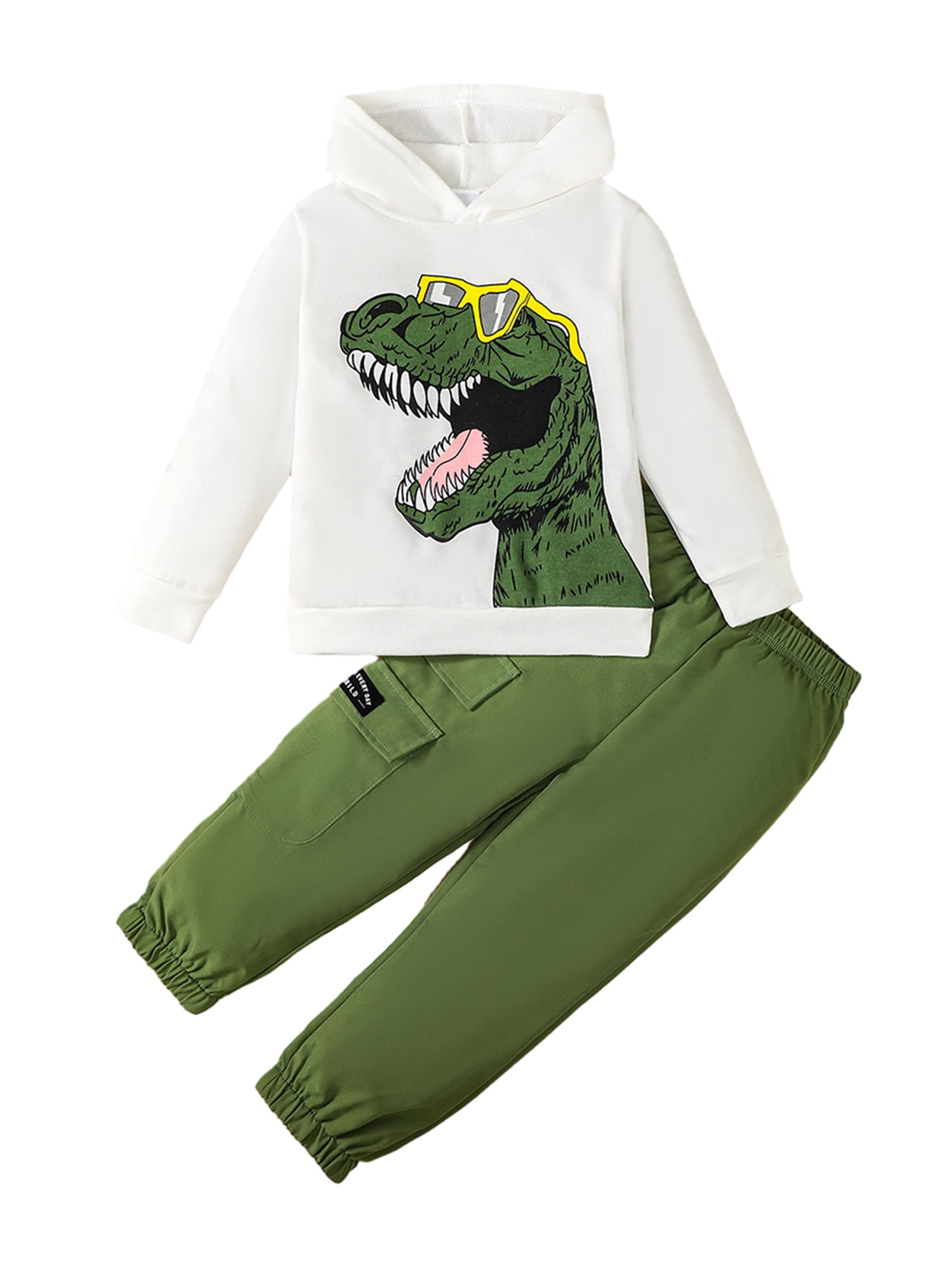 Bagilaanoe 2PCS Little Boy Pants Set Toddler Long Sleeve Hooded