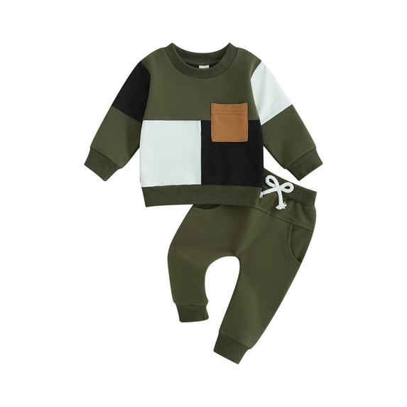 Bagilaanoe 2PCS Newborn Baby Boy Long Pants Set Letter Print Long Sleeve Sweatshirt Pullover Tops + Drawstring Sweatpants 3M 6M 12M 18M 24M Infant Casual Sweatsuits