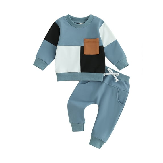 Bagilaanoe 2PCS Newborn Baby Boy Long Pants Set Letter Print Long Sleeve Sweatshirt Pullover Tops + Drawstring Sweatpants 3M 6M 12M 18M 24M Infant Casual Sweatsuits