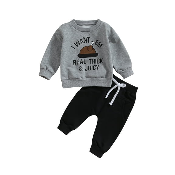 Bagilaanoe 2PCS Toddler Baby Boy Long Pants Set Letter Print Long Sleeve Sweatshirt Pullover Tops Drawstring Sweatpants 6M 12M 18M 24M 3T Kids Casual Sweatsuits