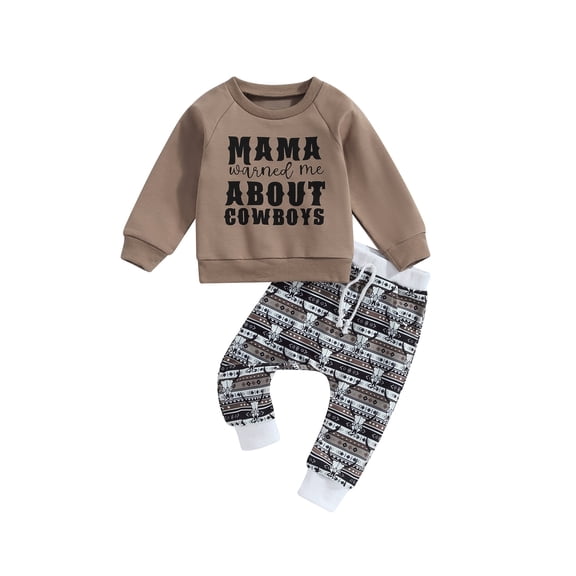 Bagilaanoe 2PCS Toddler Baby Boy Long Pants Set Letter Print Long Sleeve Sweatshirt Pullover Tops   Sweatpants 6M 12M 18M 24M 3T Kids Casual Sweatsuits