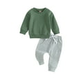 thumbnail image 1 of Bagilaanoe 2PCS Toddler Baby Boy Long Pants Set Long Sleeve Sweatshirt Pullover Tops + Drawstring Sweatpants 6M 12M 18M 24M 3T Kids Casual Sweatsuits, 1 of 8