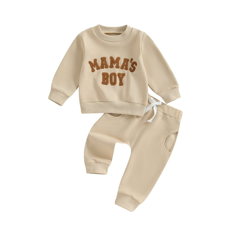 Bagilaanoe 2PCS Toddler Baby Boy Pants Set Letter Embroidery Long