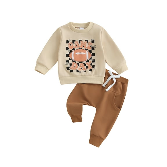 Bagilaanoe 2PCS Toddler Baby Boy Pants Set Print Long Sleeve Sweatshirt Pullover Tops   Sweatpants 3M 6M 12M 18M 24M 3T Kids Casual Sweatsuits