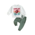 thumbnail image 1 of Bagilaanoe 2PCS Toddler Baby Boy Pants Set Print Long Sleeve Sweatshirt Pullover Tops + Sweatpants 3M 6M 12M 18M 24M 3T Kids Casual Sweatsuits, 1 of 8