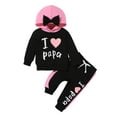 thumbnail image 1 of Bagilaanoe 2PCS Toddler Baby Girl Pants Set Letter Heart Print Long Sleeve Hoodie Sweatshirt Tops + Sweatpants 6M 12M 18M 24M 3T 4T Kids Casual Sweatsuits, 1 of 8