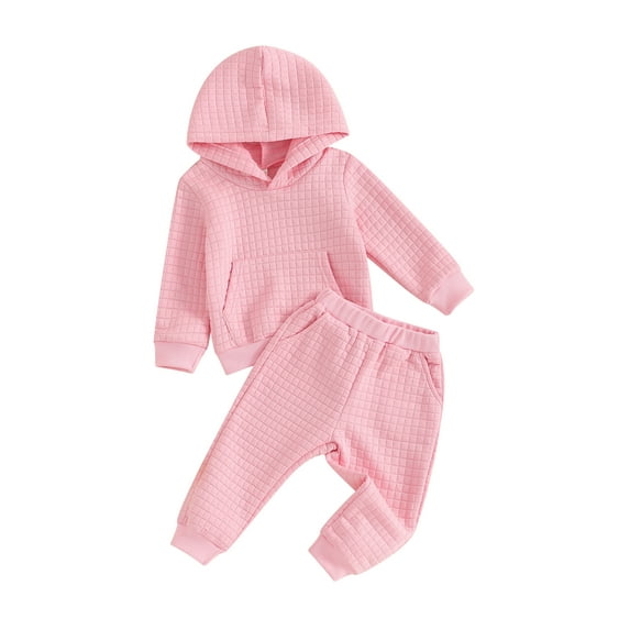 Bagilaanoe 2PCS Toddler Baby Girl Pants Set Letter Print Long Sleeve Hoodie Sweatshirt Tops + Sweatpants 6M 12M 2T 3T 4T 5T Kids Casual Sweatsuits