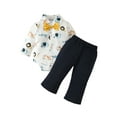 thumbnail image 1 of Bagilaanoe 2Pcs Baby Boys Gentleman Clothes Newborn Long Sleeve  Shirt Tops + Trousers 3M 6M 9M 12M 18M Infant Dressy Outfit Sets, 1 of 9