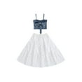 thumbnail image 1 of Bagilaanoe 2Pcs Little Girls Skirt Set Sleeveless Vest Tops + A-Lined Short Skirt 3T 4T 5T 6T 7T 8T Kids Casual Outfits, 1 of 9
