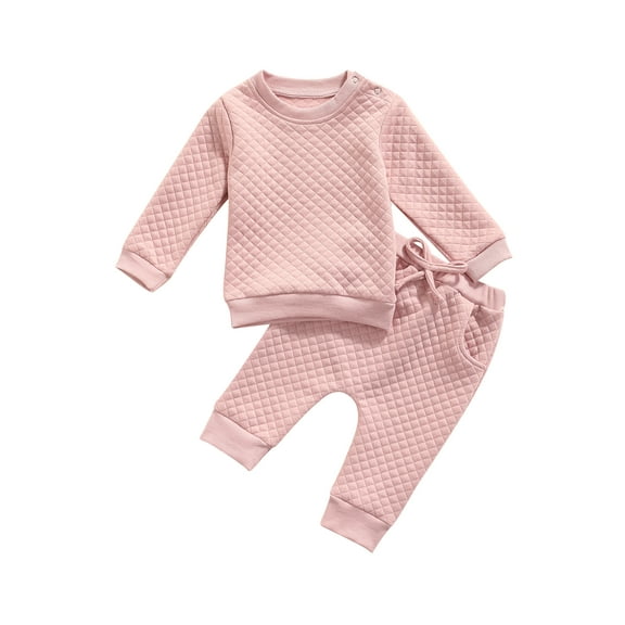 Bagilaanoe 2Pcs Newborn Baby Girl Boy Long Pants Set Long Sleeve Sweatshirt Pullover Tops+ Trousers 6M 12M 18M 24M Infant Fall Casual Sweatsuit