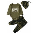 thumbnail image 1 of Bagilaanoe 2Pcs Newborn Baby Girl Boy Mother's Day Outfits Letter Print Long Sleeve Romper Tops + Camouflage Trousers + Hairband 3M 6M 9M 12M Infant Long Pants Set, 1 of 6