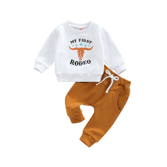 Bagilaanoe 2Pcs Newborn Boy Long Pants Set Letter Print Long Sleeve Sweatshirt Pullover Tops + Trousers 6M 12M 18M 24M Infant Casual Sweatsuit