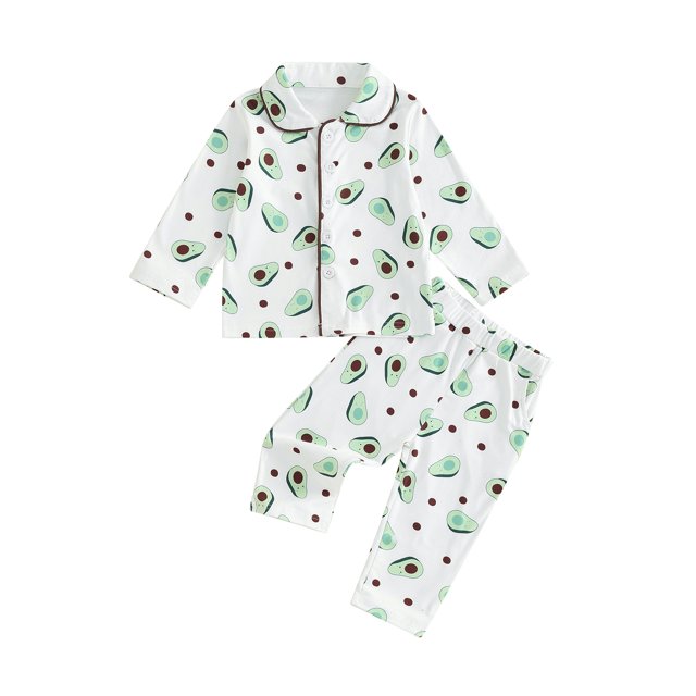 Bagilaanoe 2Pcs Toddler Baby Boy Fall Pajamas Set Print Long Sleeve