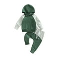thumbnail image 1 of Bagilaanoe 2Pcs Toddler Baby Boy Long Pants Set Contrast Color Long Sleeve Hoodie Pullover Tops+ Trousers 6M 12M 18M 24M 3T Kids Casual Sweatsuit, 1 of 9