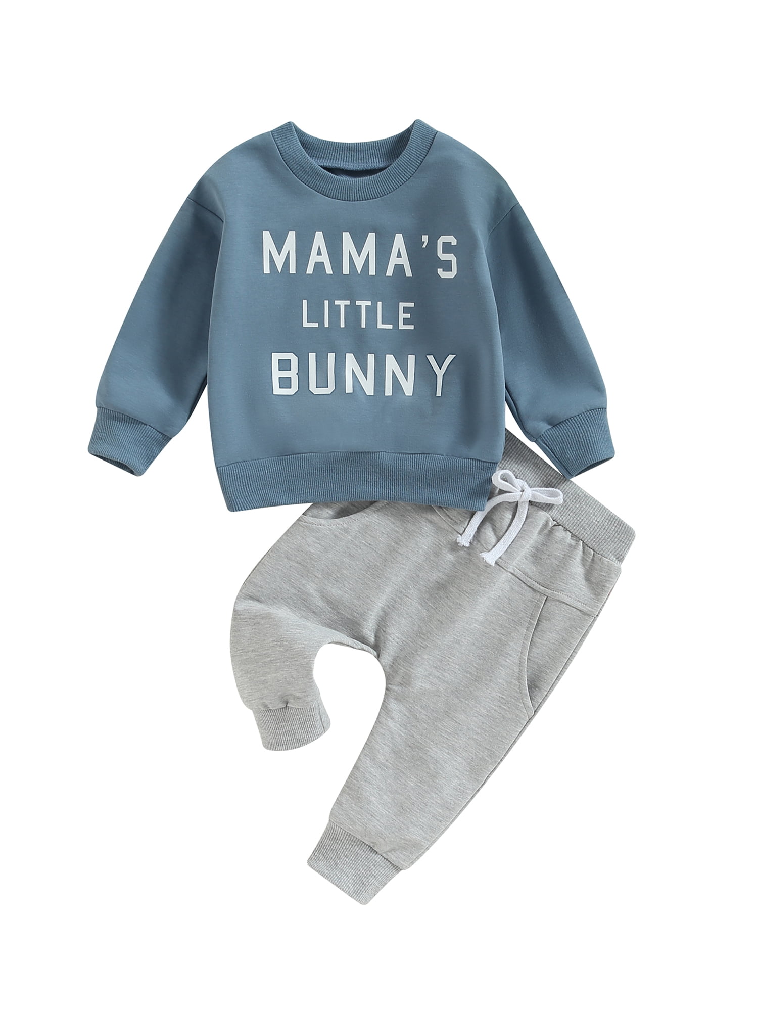 Bagilaanoe 2Pcs Toddler Baby Boys Easter Outfits Letters Print Long