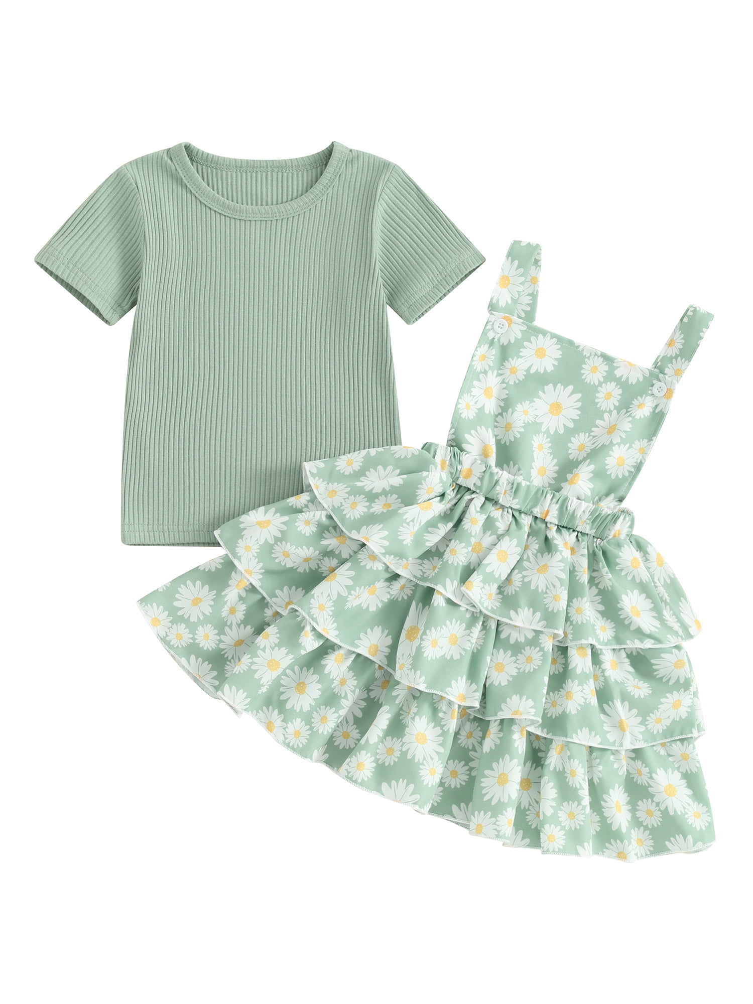 Girls Toddler Preschool Textile Dress and Overall Set main image 0