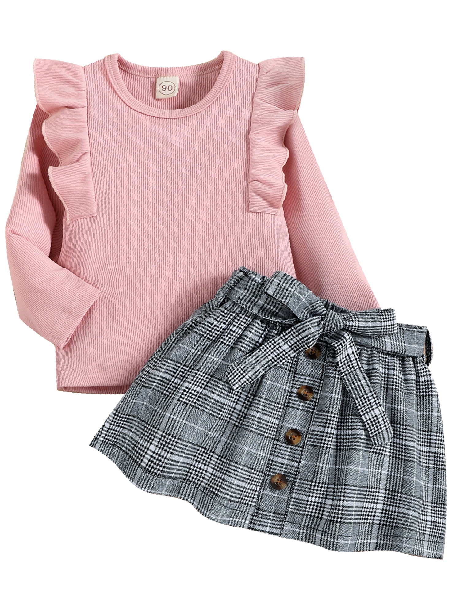 2pcs Toddler Girl 100% Cotton Unicorn Print Short-sleeve Tee and Skirt Set
