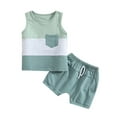 thumbnail image 1 of Bagilaanoe 2pcs Baby Boys Summer Outfit Sets 6 12 18 24 Months Newborn Sleeveless Vest Tops + Shorts, 1 of 9