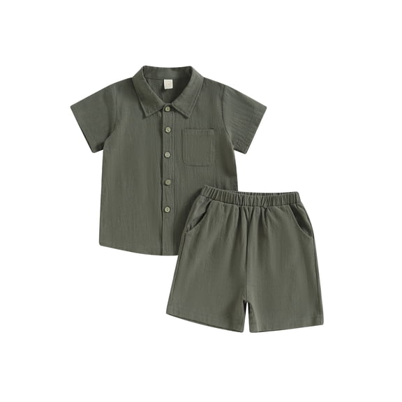Bagilaanoe 2pcs Little Boy Short Pants Set Short Sleeve Shirt Tops + Shorts 4T 5T 6T 7T 8T Kids Casual Summer Outfits