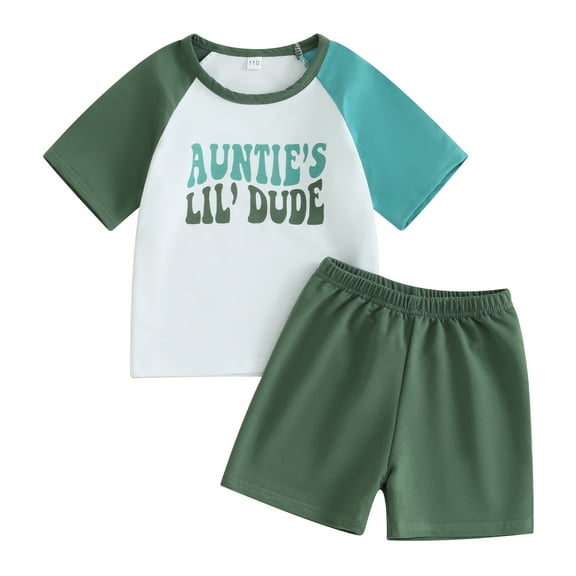 Bagilaanoe 2pcs Little Boy Shorts Set Toddler Short Sleeve Letter Print T Shirt Tops + Shorts 3T 4T 5T 6T 7T Kids Casual Summer Clothes