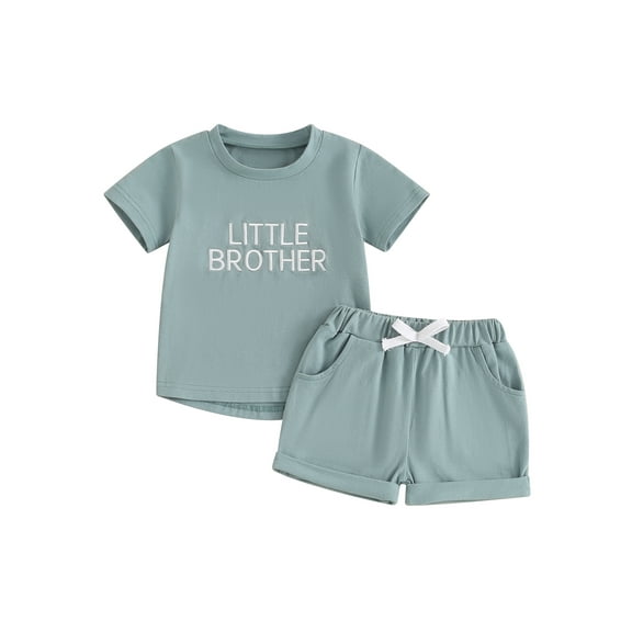 Bagilaanoe 2pcs Newborn Baby Boy Girl Shorts Set Short Sleeve Letter Print T Shirt Tops Shorts 6M 12M 18M 24M Infant Casual Summer Clothes