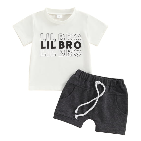 Bagilaanoe 2pcs Newborn Baby Boy Girl Shorts Set Short Sleeve Letter Print T Shirt Tops + Shorts 6M 12M 18M 24M Infant Casual Summer Clothes