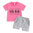 thumbnail image 1 of Bagilaanoe 2pcs Newborn Baby Boy Girl Shorts Set Short Sleeve Letter Print T Shirt Tops + Shorts 6M 12M 18M 24M Infant Casual Summer Clothes, 1 of 8