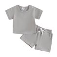 thumbnail image 1 of Bagilaanoe 2pcs Newborn Baby Boy Girl Shorts Set Short Sleeve T Shirt Tops + Shorts 3M 6M 12M 18M 24M Infant Casual Summer Clothes, 1 of 7