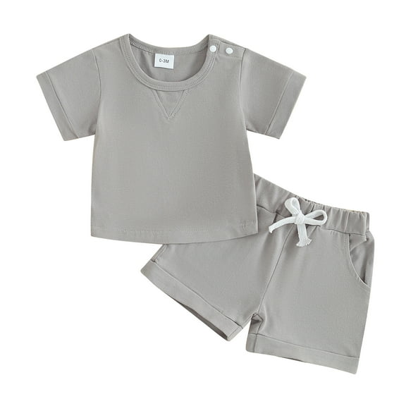 Bagilaanoe 2pcs Newborn Baby Boy Girl Shorts Set Short Sleeve T Shirt Tops   Shorts 3M 6M 12M 18M 24M Infant Casual Summer Clothes