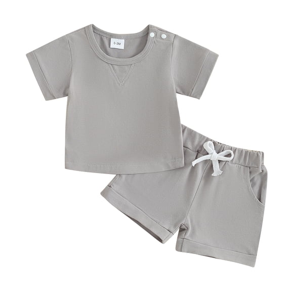 Bagilaanoe 2pcs Newborn Baby Boy Girl Shorts Set Short Sleeve T Shirt Tops + Shorts 3M 6M 12M 18M 24M Infant Casual Summer Clothes