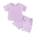 thumbnail image 1 of Bagilaanoe 2pcs Newborn Baby Boy Girl Shorts Set Short Sleeve T Shirt Tops + Shorts 3M 6M 12M 18M 24M Infant Casual Summer Clothes, 1 of 7