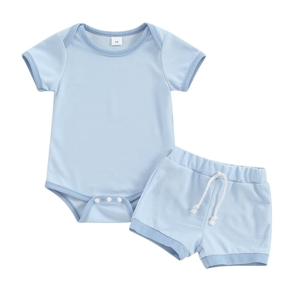 Bagilaanoe 2pcs Newborn Baby Boy Girl Shorts Set Short Sleeve T Shirt Tops   Shorts 3M 6M 12M 18M Infant Casual Summer Clothes