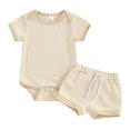 thumbnail image 1 of Bagilaanoe 2pcs Newborn Baby Boy Girl Shorts Set Short Sleeve T Shirt Tops + Shorts 3M 6M 12M 18M Infant Casual Summer Clothes, 1 of 8